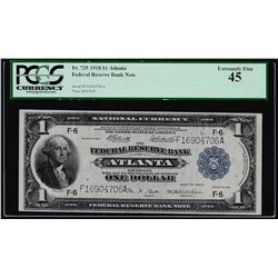 1918 $1 Federal Reserve Bank Note Atlanta Fr.725 PCGS Extremely Fine 45