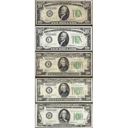 Lot of 1934 $10/$20/$100 Federal Reserve Notes