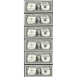 Lot of (6) Consecutive 1957B $1 Silver Certificate Notes