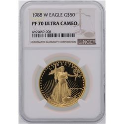 1988-W $50 American Gold Eagle Coin NGC PF70 Ultra Cameo