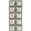 Image 1 : Lot of (5) 1928/A/B/C/D $5 Legal Tender Notes