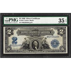 1899 $2 Mini-Porthole Silver Certificate Note Fr.256 PMG Choice Very Fine 35EPQ