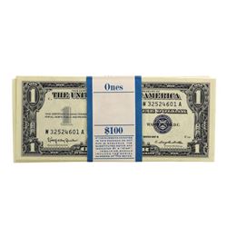 Pack of (100) Consecutive 1957B $1 Silver Certificate Notes