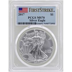 2017 $1 American Silver Eagle Coin PCGS MS70 First Strike