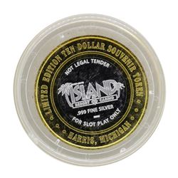 .999 Silver Chip-Ins Island Resort Harris, MI $10 Limited Edition Gaming Token