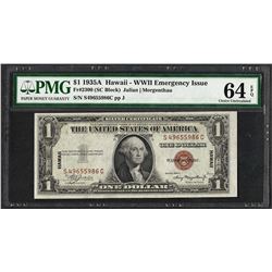 1935A $1 Hawaii Silver Certificate WWII Emergency Note PMG Choice Uncirculated 6