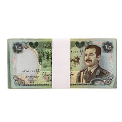 Lot of (25) Iraqi 25 Dinars Saddam Hussein Notes
