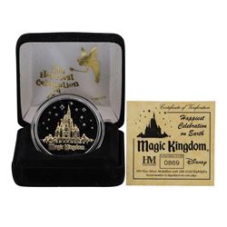 Limited Edition Disney Magic Kingdom .999 Fine Silver Medal w/ 24K Gold Highligh