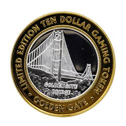 .999 Silver Golden Gate Las Vegas, NV $10 Casino Limited Edition Gaming Token