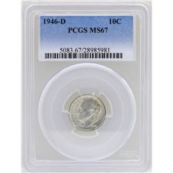 1946-D Roosevelt Dime Coins PCGS MS67