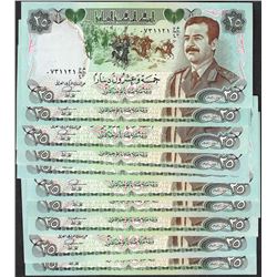 Lot of (10) Iraqi 25 Dinars Saddam Hussein Notes