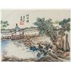 PAN ZHILIAN Chinese Watercolor of Garden on Paper