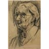 Image 1 : L. DANIELS Charcoal on Paper Portrait of Old Lady