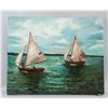 Image 2 : Canadian Oil on Canvas Ships Artist Signed