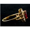 Image 3 : 18K Lady's Pear Cut Ruby Ring EDCO Mark