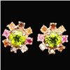 Image 1 : NATURAL PERIDOT & MULTI COLOR TOURMALINE Earrings