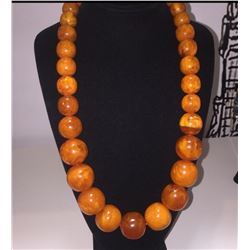 Antique Natural Butterscotch Egg Yolk Amber Necklace