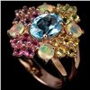 Image 1 : Natural TOPAZ OPAL TOURMALINE CITRINE AMETHYST Ring