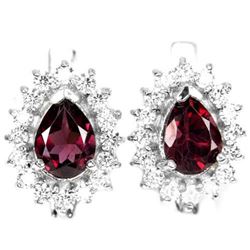 NATURAL PURPLISH PINK RHODOLITE GARNET EarRing