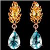 Image 1 : Natural SKY BLUE TOPAZ & YELLOW CITRINE Earrings