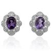 Image 1 : Natural Amethyst & Diamond 2.36 carats Earrings