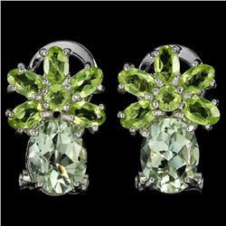 NATURAL GREEN AMETHYST & PERIDOT Earrings