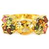 Image 1 : NATURAL CITRINE & TOURMALINE Ring