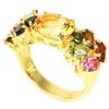 Image 2 : NATURAL CITRINE & TOURMALINE Ring