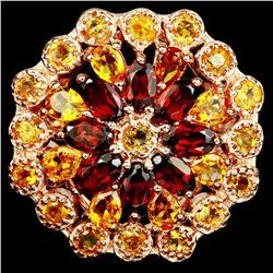 NATURAL MULTI COLOR CITRINE & GARNET Ring
