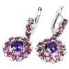 Image 2 : NATURAL AMETHYST, RHODOLITE GARNET Earrings