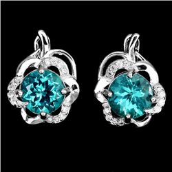 Exquisite Top Neon Blue Apatite Earrings