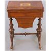 Image 1 : A mid Victorian walnut games/work table, the rectangular top inset with a Tunbridgeware panel of...