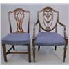 Image 1 : A set of 8 Hepplewhite design mahogany dining chairs, with hump back cresting rails and pierced s...