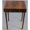 Image 1 : A Regency rosewood drop flap occasional table, fitted with a single drawer on slender ring turned...
