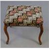 Image 1 : A Victorian walnut dressing stool, with tapestry seat on cabriole legs, 1ft.8ins...