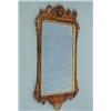 Image 1 : A George III mahogany fret cut wall mirror, the plate 1ft 8ins x 1ft, (with faults)...
