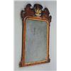 Image 1 : A George I walnut fret cut wall mirror, the pediment with feathered plumes over an original bevel...