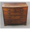 Image 1 : A Regency mahogany bow front chest of two short and three graduated long drawers on splayed brack...