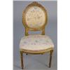 Image 1 : A pair of Louis XVI design carved giltwood salon chairs, with tied ribbon crest rails on turned a...