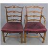 Image 1 : A set of six Chippendale design carved mahogany ladderback dining chairs, with pierced spars on m...