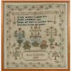 Image 1 : A Victorian sampler, worked with a verse and motifs within a strawberry border, by Ann Culmer 184...