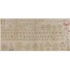 Image 1 : A Queen Anne alphabet motif and pattern sampler, worked in silks displaying various embroidery te...