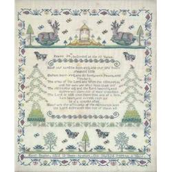 A fine George lV needlework sampler, signed "Mary Boaler, aged 12 years, Newark, Oct. 28th, 1824,...