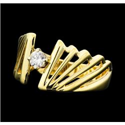 0.15 ctw Diamond Solitaire Ring - 14KT Yellow Gold