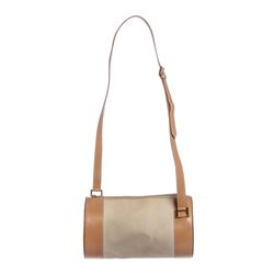 Bvlgari Beige Brown Canvas Leather BZero Shoulder Bag
