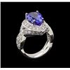 Image 4 : 14KT White Gold 3.10 ctw Tanzanite and Diamond Ring