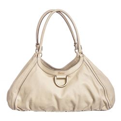 Gucci White Leather D Ring Hobo Bag