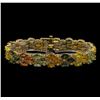 Image 1 : 14KT Yellow Gold 28.17 ctw Multicolor Sapphire and Diamond Bracelet