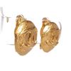 Image 2 : Chanel Gold CC Disk Vintage Clip On Earrings
