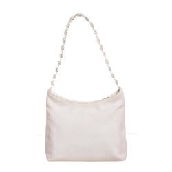 Salvatore Ferragamo Off White Fabric Chain Shoulder Bag